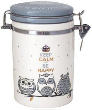 Банка керамічна Be Happy "Совушки&raquo; 0.9 л, кришка з засувкою (арт. 32321603) фото