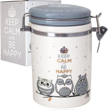 Банка керамічна Be Happy "Совушки&raquo; 0.9 л, кришка з засувкою (арт. 32321603) фото