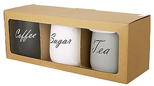 Набір 3 банки Merceyl "Sugar, Tea, Coffee" по 1000мл, кераміка з дерев'яними кришками (арт. 32328871) фото
