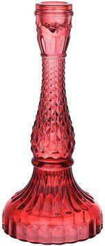 Свічник скляний "Crystal Glass" &Oslash;11х22см, червоне скло (арт. 32329001) фото