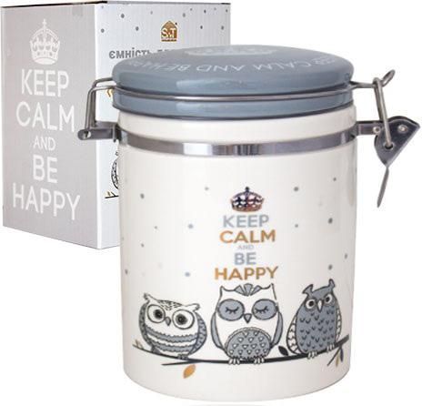 Банка керамічна Be Happy "Совушки&raquo; 700мл, кришка з засувкою (арт. 32321605) фото