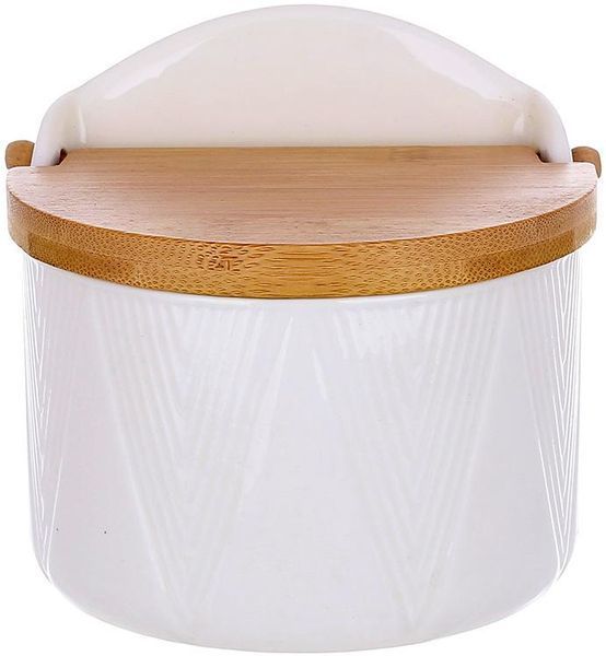 Цукорниця Ceram Bamboo Grace 12х11см з дерев'яною кришкою (арт. 32327448) фото - "RestoMarket" Цукорниця Ceram Bamboo Grace 12х11см з дерев'яною кришкою (арт. 32327448) фото