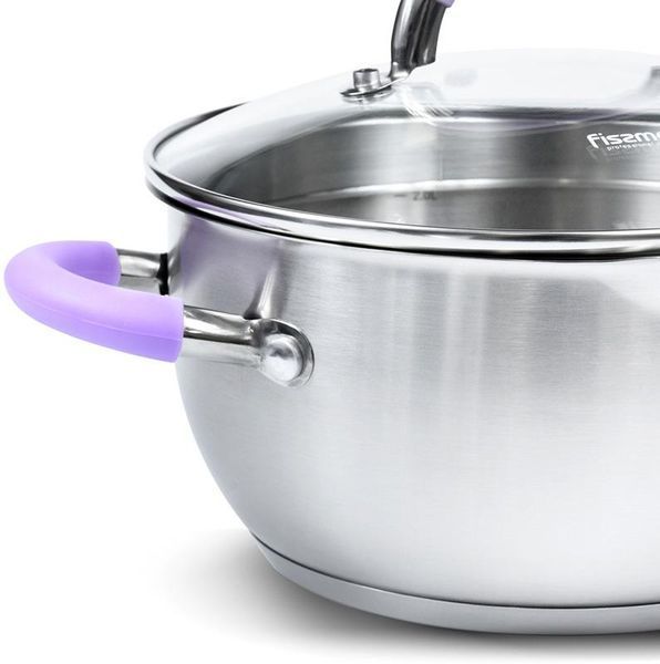 Каструля Fissman Annette 4.7л з нержавіючої сталі з кришкою-друшляком (арт. 32323371) фото