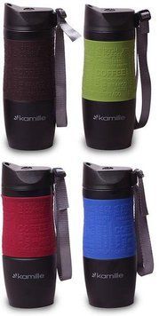 Термокружка Kamille Coffee 480мл з ремінцем, нержавіюча сталь (арт. 32314489) фото