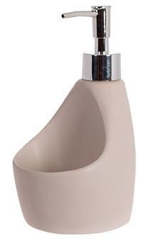 Дозатор для миючого засобу "Beige" 350мл, 10.5х9.5х18см з підставкою для губки, бежевий (арт. 32326696) фото - "RestoMarket" Дозатор для миючого засобу "Beige" 350мл, 10.5х9.5х18см з підставкою для губки, бежевий (арт. 32326696) фото