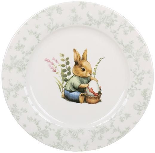 Набір 6 тарілок порцелянових "Floral Green. Великодній Кролик" &Oslash;19см (арт. 32330006) фото
