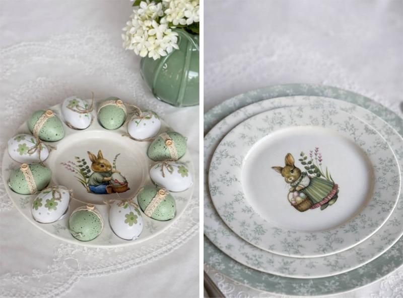 Набір 6 тарілок порцелянових "Floral Green. Великодній Кролик" &Oslash;19см (арт. 32330006) фото