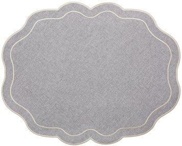 Набір 6 тканинних сервірувальних серветок (плейсмат) "Wave Linen" 40x50см сіри (арт. 32330700) фото