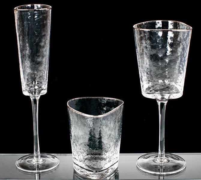 Набір 4 фужера Monaco Ice келихи для шампанського 165мл, скло з срібним кантом (арт. 32323866) фото