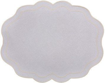 Набір 6 тканинних сервірувальних серветок (плейсмат) "Wave Linen" 40x50см світло-сірі (арт. 32330701) фото