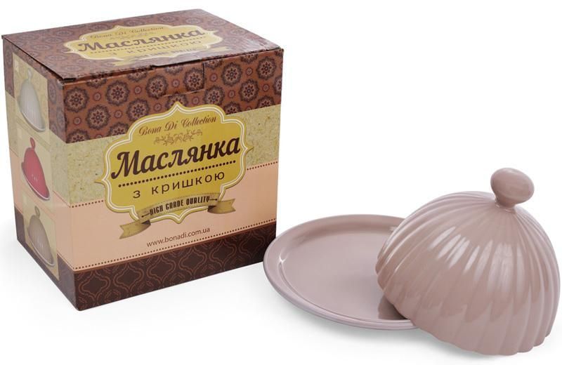 Маслянка керамічна "Артеміда" кругла &Oslash;14см, бежева (арт. 32313387) фото