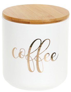 Банка Merceyl "Coffe" 600мл керамічна з бамбуковою кришкою, біла (арт. 32319126) фото