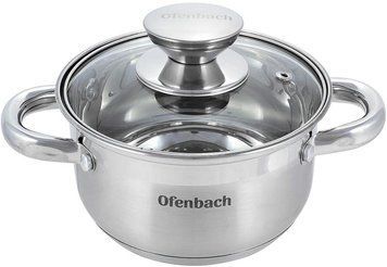 Каструля Ofenbach Casserole з нержавіючої сталі 1100мл зі скляною кришкою (арт. 32329252) фото
