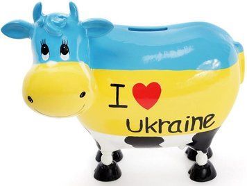 Скарбничка-корівка "I love Ukraine" 21.5х12.5х19см керамічна (арт. 32314861) фото