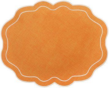 Набір 6 тканинних сервірувальних серветок (плейсмат) "Orange Wave" 40x50см помаранчеві (арт. 32330702) фото