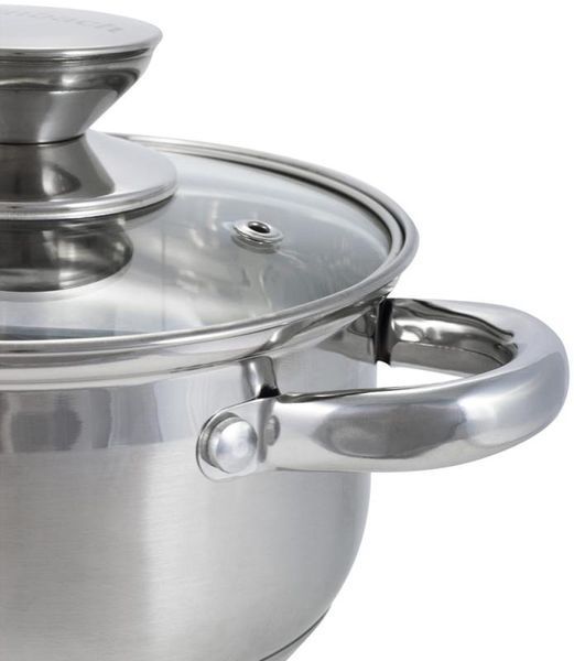 Каструля Ofenbach Casserole з нержавіючої сталі 1100мл зі скляною кришкою (арт. 32329252) фото