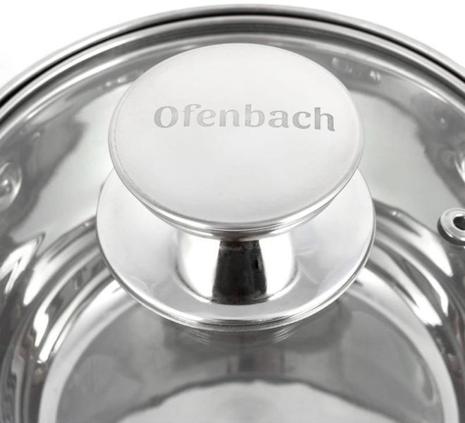 Каструля Ofenbach Casserole з нержавіючої сталі 1100мл зі скляною кришкою (арт. 32329252) фото