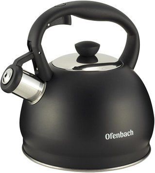 Чайник Ofenbach Magic Kettle 2л з нержавіючої сталі зі свистком, чорний матовий (арт. 32324031) фото
