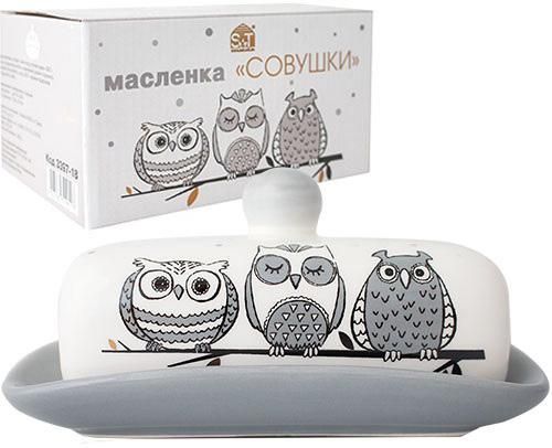 Маслянка керамічна Be Happy "Совушки&raquo; 17х13х5.5см (арт. 32321610) фото