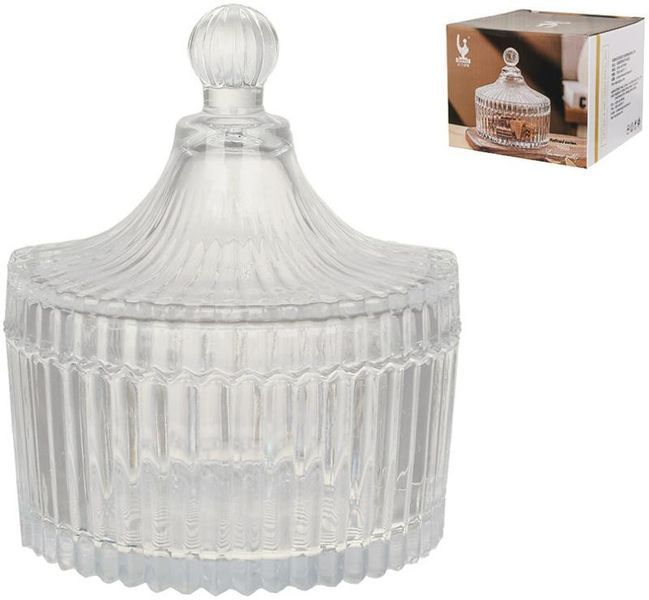 Цукорниця скляна "Crystal Glass" 250мл зі скляною кришкою (арт. 32327992) фото