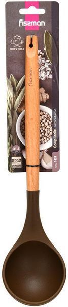 Половник Fissman Chef's Tools 31.5см силікон, шоколадний (арт. 32324416) фото