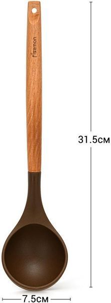 Половник Fissman Chef's Tools 31.5см силікон, шоколадний (арт. 32324416) фото
