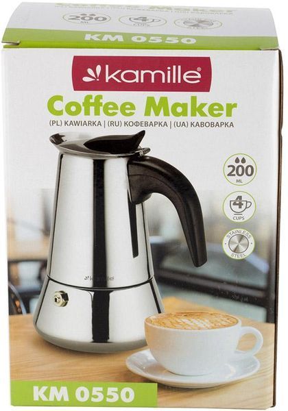 Гейзерна кавоварка Kamille 200мл на 4 чашки (арт. 32324924) фото