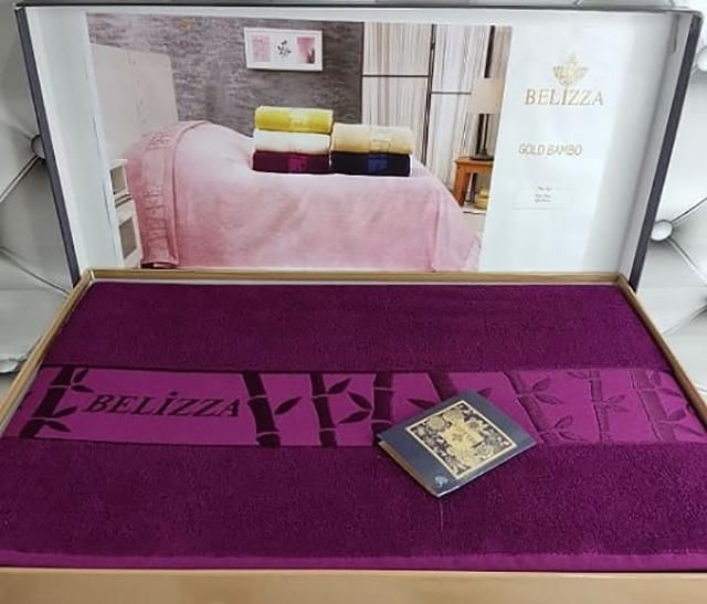 Махрове простирадло Belizza "Gold Bordo" 200х220см (арт. 32327418) фото