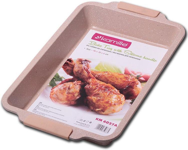 Форма для випічки Kamille Marble 46х30х6см з силіконовими ручками (арт. 32317675) фото