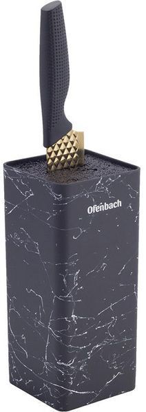 Підставка-колода Ofenbach Black Marble для кухонних ножів і ножиць 9х9х22см (арт. 32323991) фото