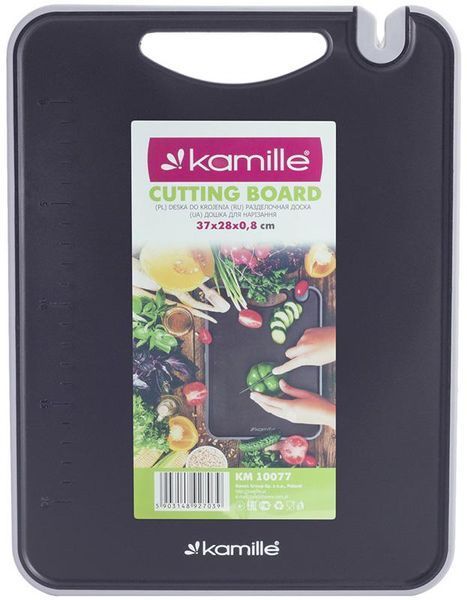 Дошка обробна Kamille Kumamoto пластикова 37x28x0.8см з точила для ножів (арт. 32323915) фото