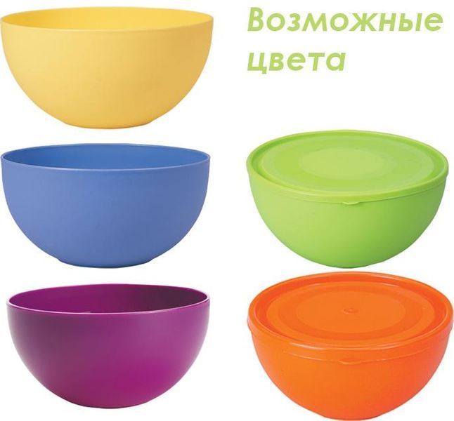 Піала Ucsan Frosted Bowl пластикова 600мл кругла з кришкою (арт. 3231451) фото - "RestoMarket" Піала Ucsan Frosted Bowl пластикова 600мл кругла з кришкою (арт. 3231451) фото