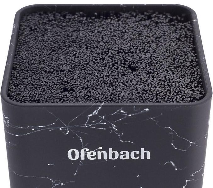 Підставка-колода Ofenbach Black Marble для кухонних ножів і ножиць 9х9х22см (арт. 32323991) фото