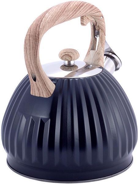 Чайник Kamille Whistling Kettle Black 3л з нержавіючої сталі зі свистком, чорний (арт. 32323902) фото