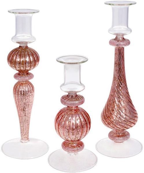 Підсвічник скляний Candlestick 8.5х18см, рожевий (арт. 32325070) фото