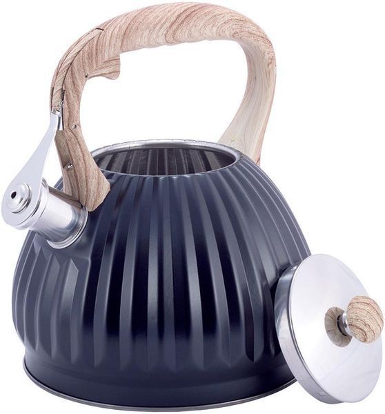 Чайник Kamille Whistling Kettle Black 3л з нержавіючої сталі зі свистком, чорний (арт. 32323902) фото