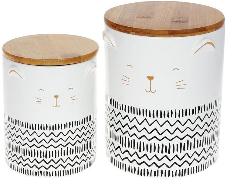 Банка "The Cat" для сипучих продуктів 1200мл, біла кераміка (арт. 32326665) фото
