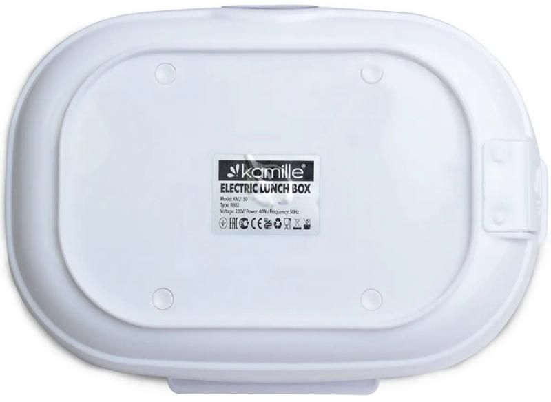 Ланч-бокс Kamille Snack 450мл + 650мл з підігрівом (220V), блакитний (арт. 32326844) фото
