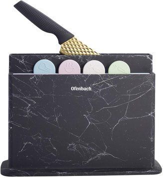 Набір 4 обробні дошки Ofenbach Black Marble 28х18х0.5см на горизонтальній підставці для ножів (арт. 32323989) фото