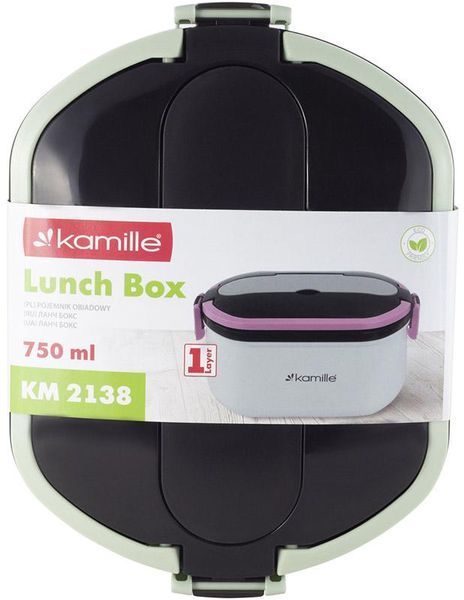 Ланч-бокс Kamille Snack 750мл, пластик і нержавіюча сталь, білий (арт. 32324945) фото