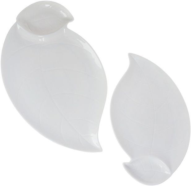 Блюдо порцелянове "White Leaf" з соусником 33см, біле (арт. 32325726) фото