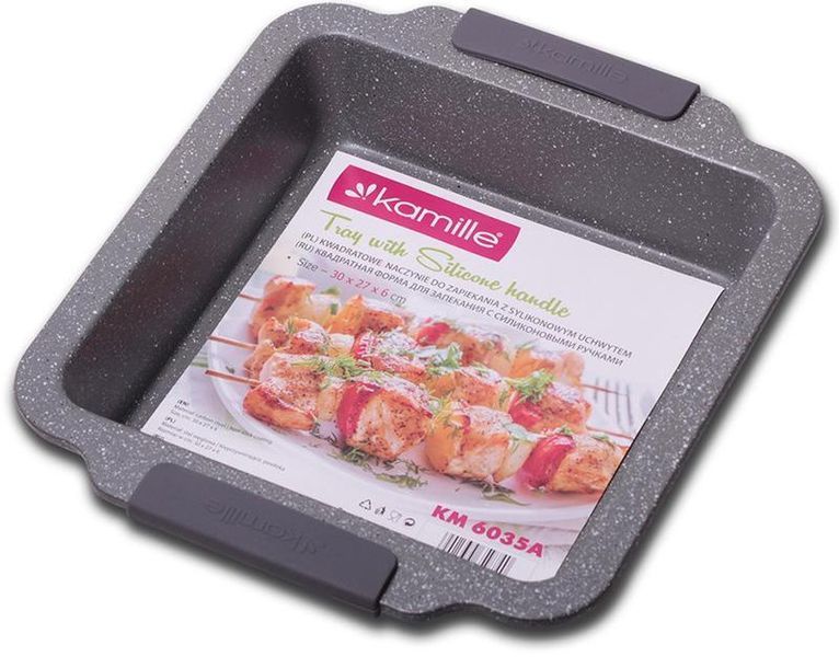 Форма для випічки Kamille Marble 30.3х26.7х6см з силіконовими ручками (арт. 32317677) фото