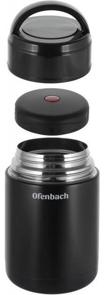 Термос харчовий Ofenbach 800мл із нержавіючої сталі, чорний (арт. 32326646) фото
