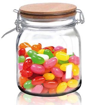 Банка для продуктів "Funny" 1.2л скляна з бамбуковою кришкою (арт. 32325568) фото