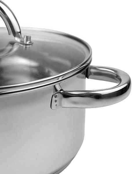 Каструля індукційна Ofenbach Casserole із нержавіючої сталі 3л зі скляною кришкою (арт. 32329262) фото