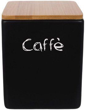 Банка керамічна "Caffe" 440мл з бамбуковою кришкою, чорна (арт. 32330175) фото