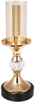 Свічник металевий зі скляною колбою "Golden Aura" 28см (арт. 32330282) фото