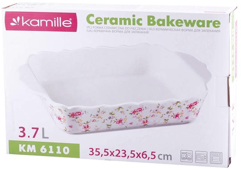 Форма для запікання Kamille Mirlinda 35х23х6.5см керамічна (арт. 32319510) фото - "RestoMarket" Форма для запікання Kamille Mirlinda 35х23х6.5см керамічна (арт. 32319510) фото