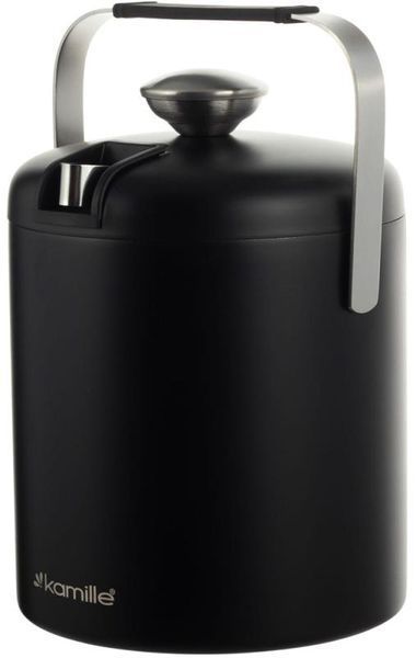 Термо-відерце Kamille Black 1300мл для льоду з кришкою та краплізбірником (арт. 32329221) фото