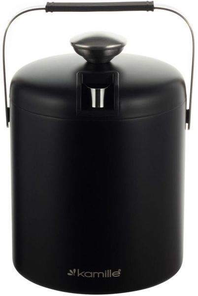 Термо-відерце Kamille Black 1300мл для льоду з кришкою та краплізбірником (арт. 32329221) фото